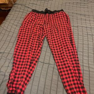 Lands' End Red and Black Plaid Pajama Pants